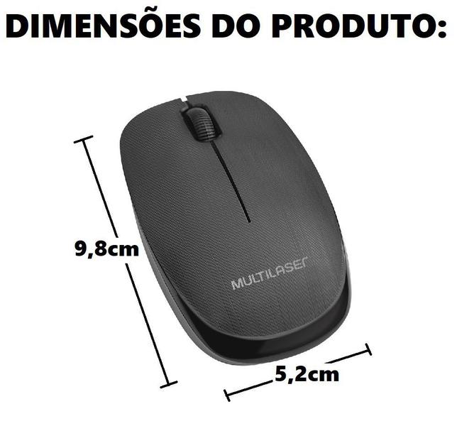 Imagem de Mouse Sem Fio 2.4Ghz 1200Dpi Conexão USB Plug And Play Multilaser