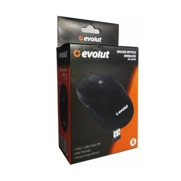 Imagem de Mouse Sem Fio 2.4GHZ 1200DPI Usb Preto Evolut