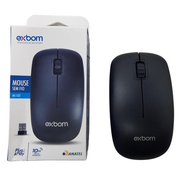 Imagem de Mouse Sem Fio 2,4g Com Sensor Óptico Modelo Ms-s22 Preto - exbom