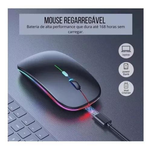 Imagem de Mouse Sem Fio Bluetooth E-1300 Pro 2.4ghz Led Rgb Original