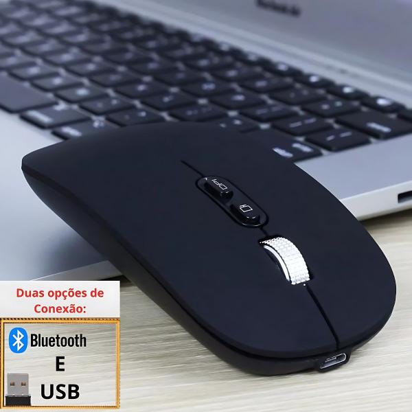 Imagem de Mouse Sem Fio Bluetooth Recarregavel Compatível Com Macbook Air Pro