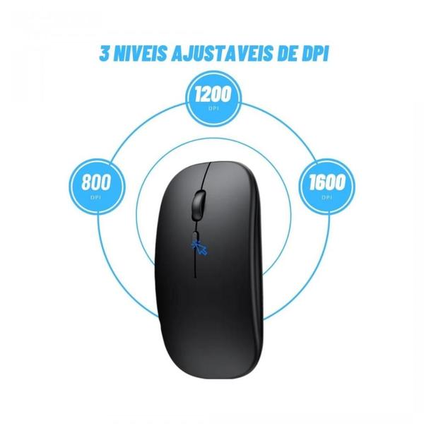 Imagem de Mouse Sem Fio Bluetooth RGB 1600 dpi Exbom 3482