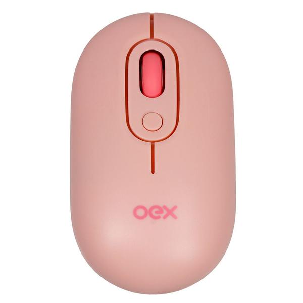 Imagem de Mouse sem fio bluetooth/wireless ms604 oex retro rosa