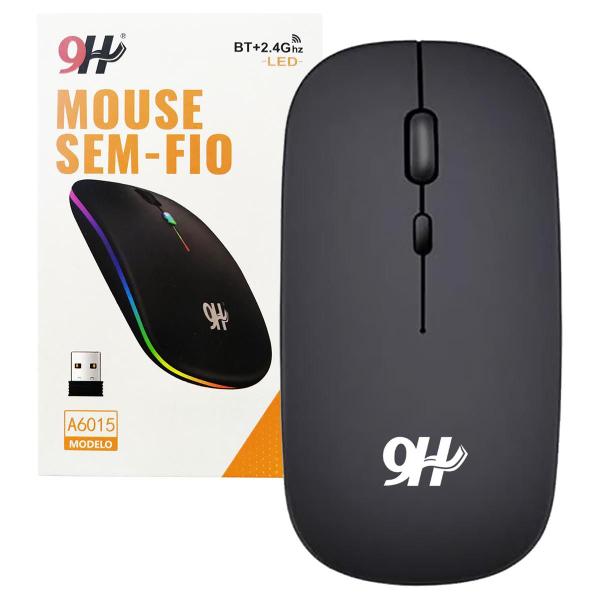 Imagem de Mouse sem Fio Bluetooth Wirelles com LED 2.4Ghz Recarregável 