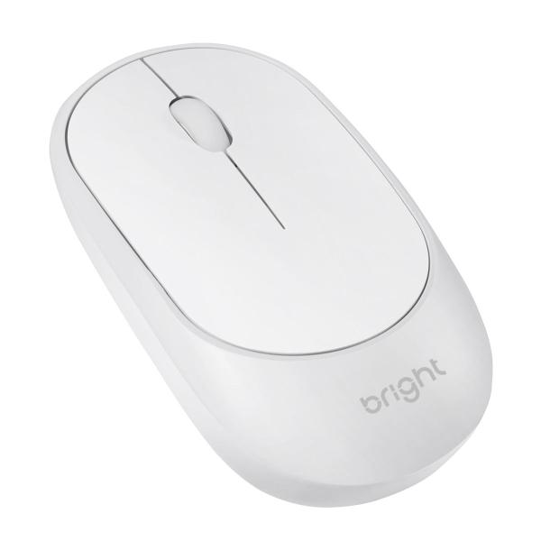 Imagem de Mouse sem fio BRANCO - MS001 - BRIGHT