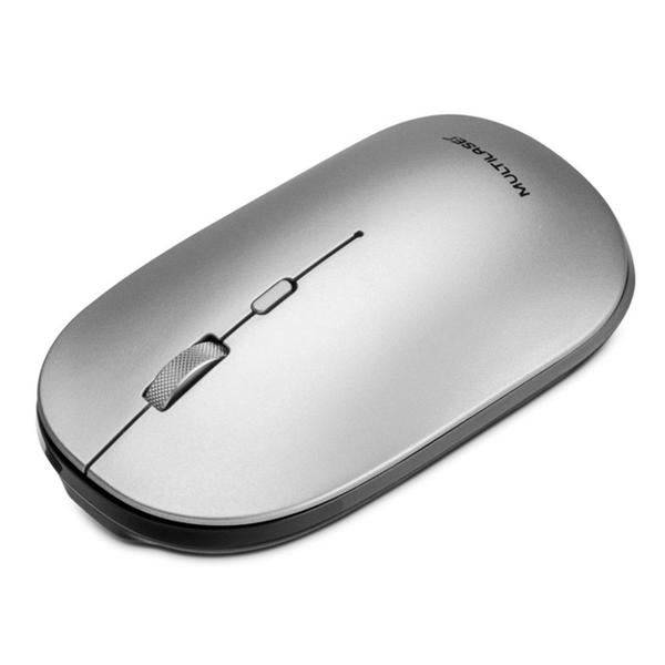 Imagem de Mouse Sem Fio Bt+2.4Ghz 1600dpi Cinza Pilha Inclusa Multilaser - MO332