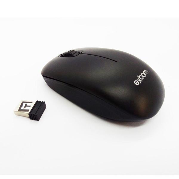 Imagem de Mouse Sem Fio Com Pilha Alcance de 10 Metros MS-S22 Preto - Exbom