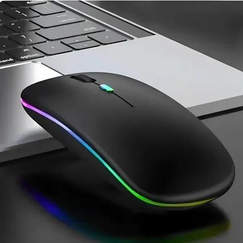 Imagem de Mouse Sem Fio E Bluetooth Recarregável Led Rgb 2.4 Ghz