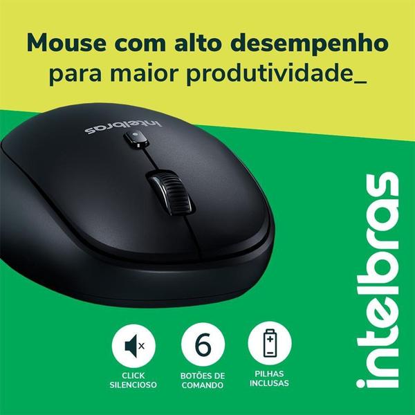 Imagem de Mouse Sem Fio Intelbras MSI 200, 2.4Hz, 6 Botões, Preto - 4290024