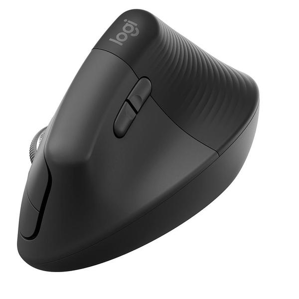 Imagem de Mouse Sem Fio Logitech Lift, 4000 DPI, 6 Botões, Bluetooth, Ergonômico, USB, Grafite - 910-006466