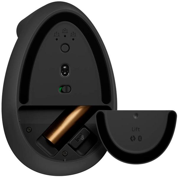 Mouse Sem Fio Logitech Lift Left Vertical Ergo Series 910-006467 Graphite Imagem de Mouse Sem Fio Logitech Lift Left Vertical Ergo Series 910-006467 Graphite