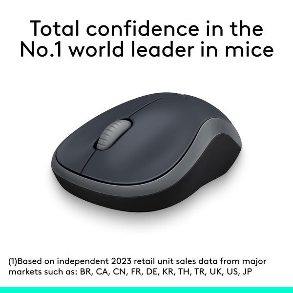 Imagem de Mouse sem fio Logitech M185 2,4 GHz 1000 DPI com bateria de 12 meses