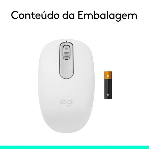 Imagem de Mouse Sem Fio Logitech M196, Ambidestro Compacto, Bluetooth, Compatível com PC e Mac, Branco - 910-007457