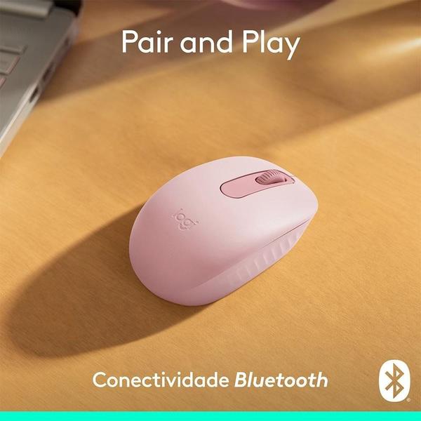 Imagem de Mouse Sem Fio Logitech M196, Ambidestro Compacto, Bluetooth, Compatível com PC e Mac, Rosa - 910-007458