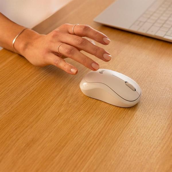 Imagem de Mouse Sem Fio Logitech M240, Bluetooth, Clique Silencioso, Design Ambidestro Compacto, Branco - 910-007116