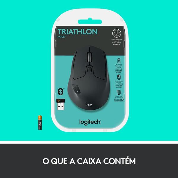 Imagem de Mouse sem Fio Logitech M720 Triathlon Unifying 910-004790