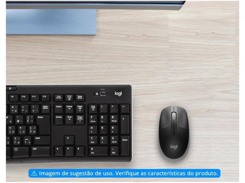 Imagem de Mouse sem Fio Logitech Óptico 1000DPI 3 Botões - M190 Cinza