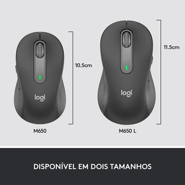 Imagem de Mouse Sem Fio Logitech Signature M650 2000 DPI Bluetooth USB 910-006250