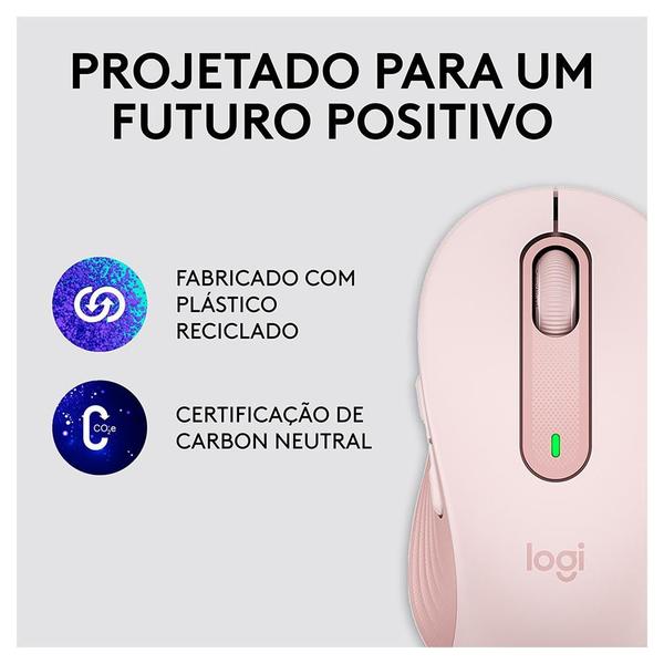 Imagem de Mouse Sem Fio Logitech Signature M650, 2000 DPI, Compacto, 5 Botões, Silencioso, Bluetooth, USB, Rose - 910-006251