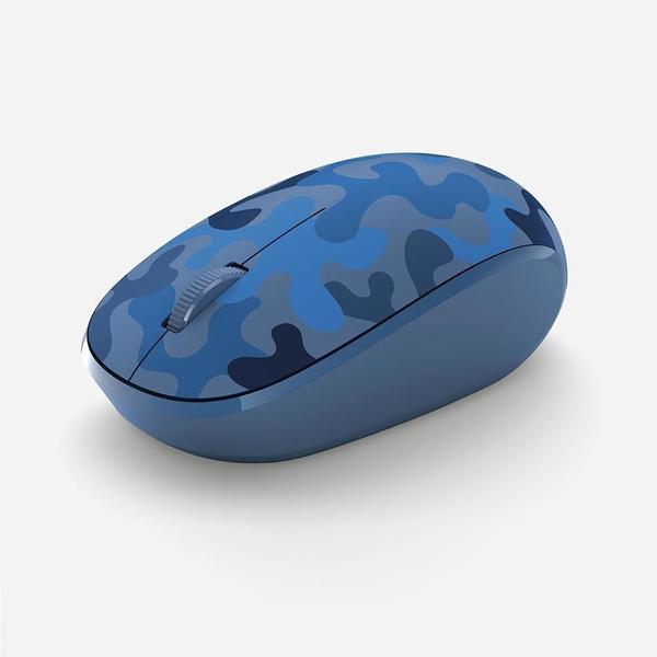 Mouse Sem Fio Microsoft Bluetooth Azul Camuflado 8KX-00002 Imagem de Mouse Sem Fio Microsoft Bluetooth Azul Camuflado 8KX-00002