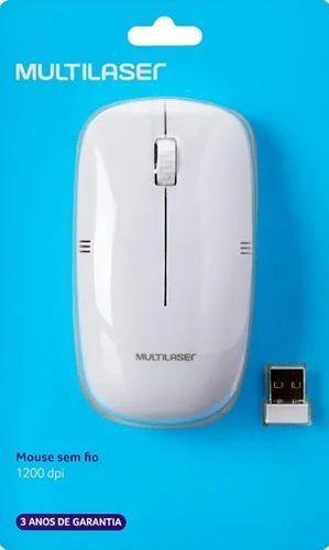 Imagem de Mouse Sem Fio Multilaser 2.4ghz 1200dpi Branco - Mo286