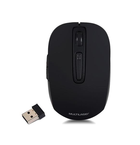 Imagem de Mouse Sem Fio Multilaser Preto 2.4 GHZ Bateria Litio MO277