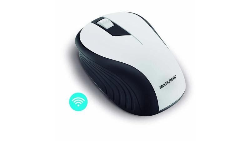 Imagem de Mouse Sem Fio Multilaser - Wave Conexão Usb 1200dpi 3 Botões Ergonômico Branco - MO216