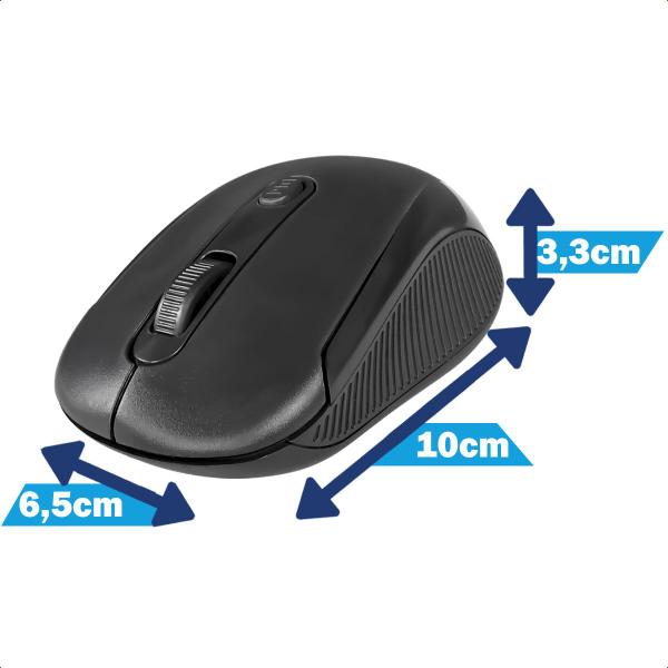 Imagem de Mouse Sem Fio Optico 1200DPI 2.4Ghz Preto