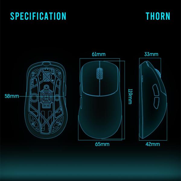 Imagem de Mouse sem fio para jogos Lamzu Thorn Ultra Leve 52g