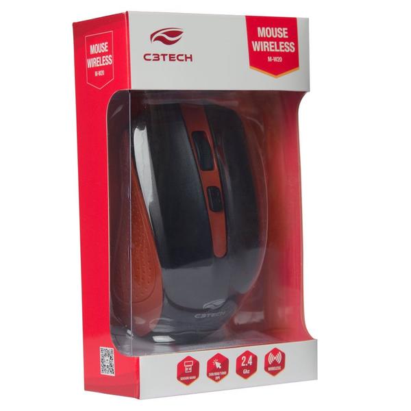 Imagem de Mouse Sem Fio RC Nano M-W20RD Vermelho C3Tech