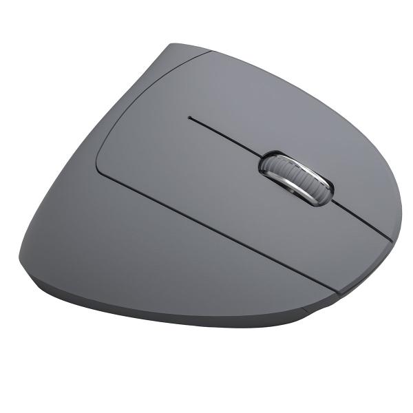 Imagem de Mouse Sem Fio Recarregavel 2.4 Ghz Vertical Ergonomico Ortopedico Power Fit 1600 Dpi Cinza Usb - Pm300