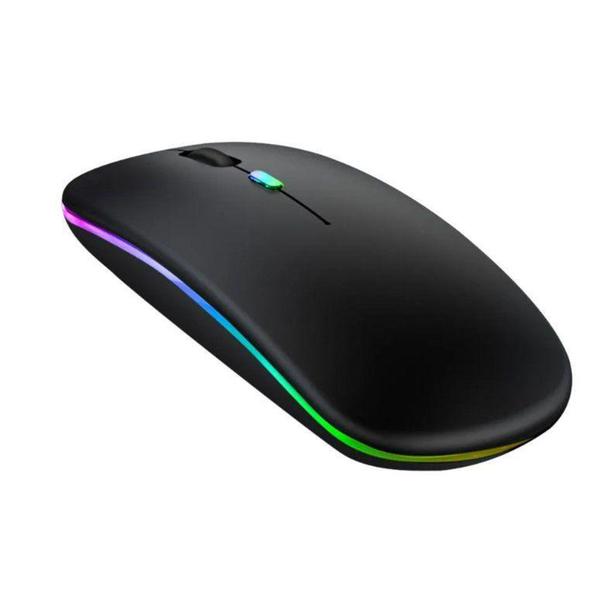 Imagem de Mouse Sem Fio Recarregavel Com Led Kapbom Ka-618 Preto