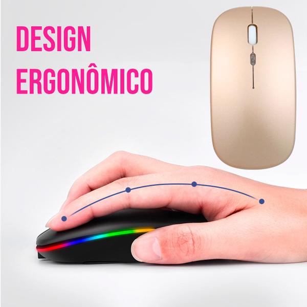 Imagem de Mouse Sem Fio Recarregável Gamer USB Wireless Para PC Jogo