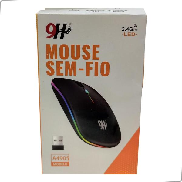 Imagem de Mouse Sem Fio Recarregavel Wireless Led Rgb Ergonomico.