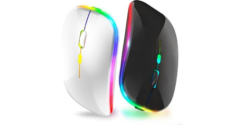 Imagem de Mouse sem Fio Receptor Usb 1600 Dpi Preto - Led RGB Knup - KP-MU013