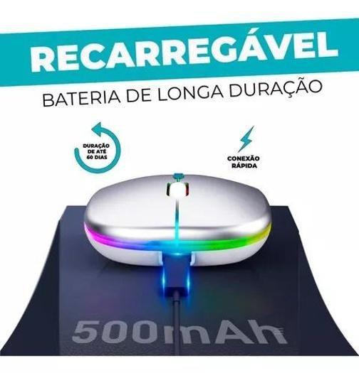 Imagem de Mouse Sem Fio Usb Recarregável Bluetooth Rgb: Cores Que