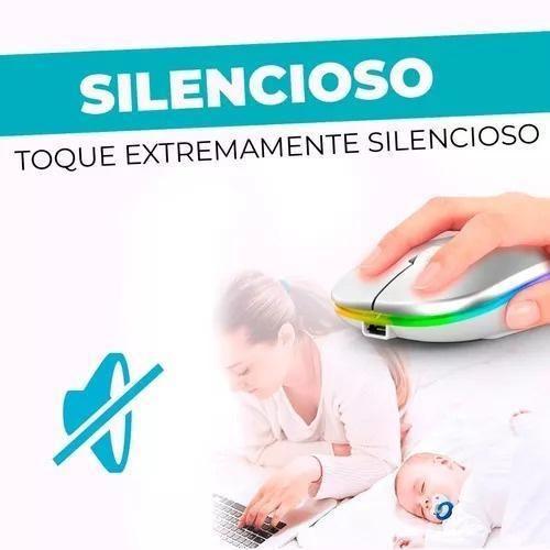 Mouse Sem Fio Usb Recarregável Bluetooth Rgb: Cores Uma - Dk Imagem de Mouse Sem Fio Usb Recarregável Bluetooth Rgb: Cores Uma