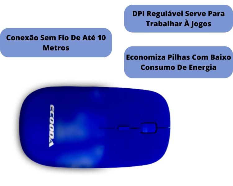 Imagem de Mouse Sem Fio Usb Wireless Mouse 2.4ghz Usb Ergonômico Leve