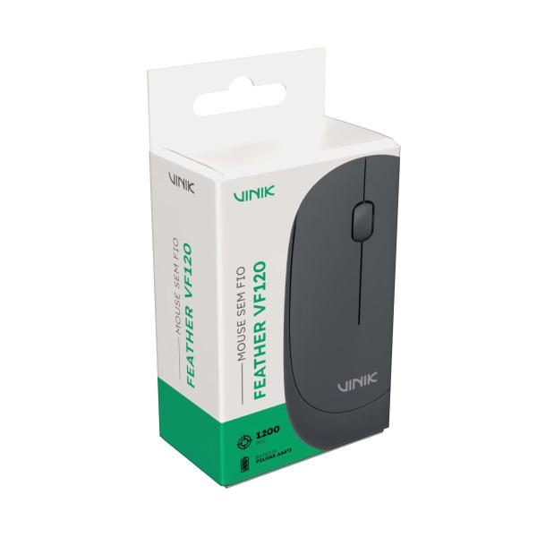 Imagem de Mouse Sem Fio Vinik Feather Vf120 1200dpi - Cinza