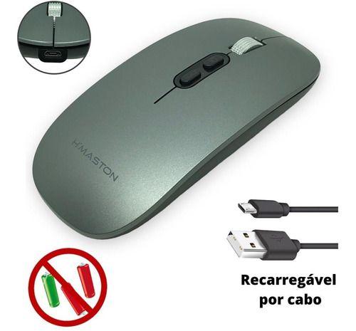 Imagem de Mouse Sem Fio Wireless Bateria Recarregável Ultra Silencioso Ergonômico