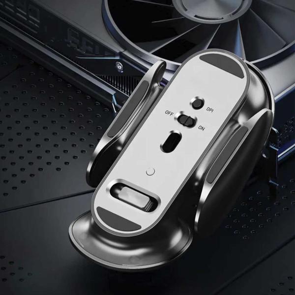 Imagem de Mouse sem Fio Wireless Bluetooth Recarregável Cyber Cinza