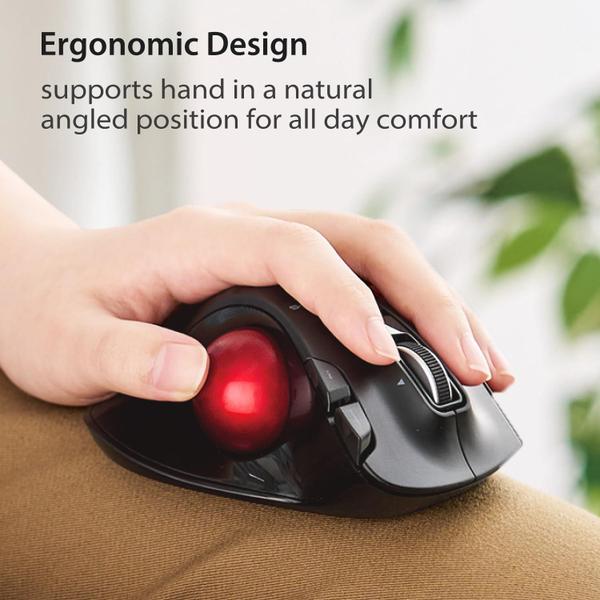 Imagem de Mouse Trackball ELECOM EX-G para canhotos sem fio de 2,4 GHz