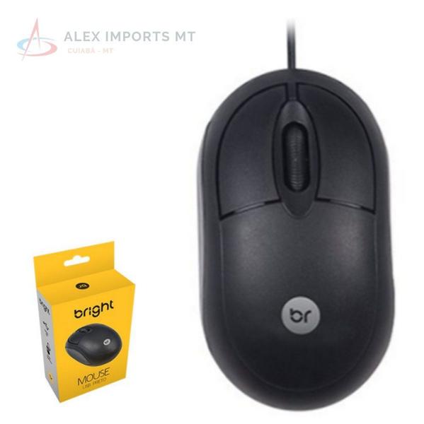 Imagem de Mouse Usb Bright Standard 0106 800dpi Preto com Fio Simples