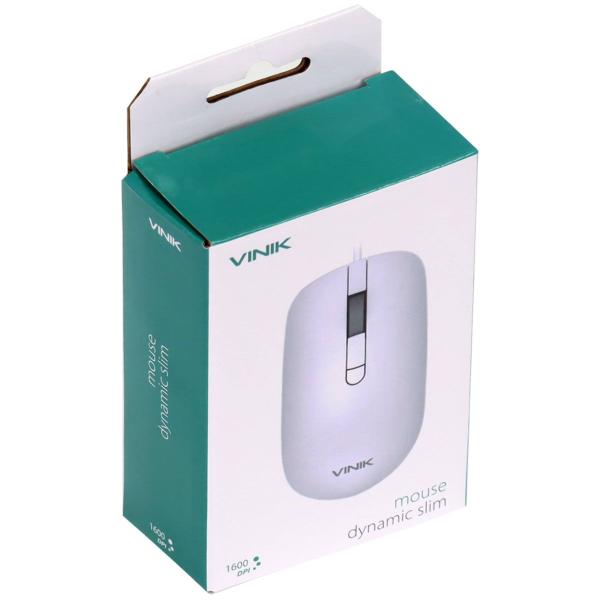 Imagem de Mouse Usb Dynamic Slim Branco 1600 Dpi Cabo 1,8m - Vinik - Dm126b