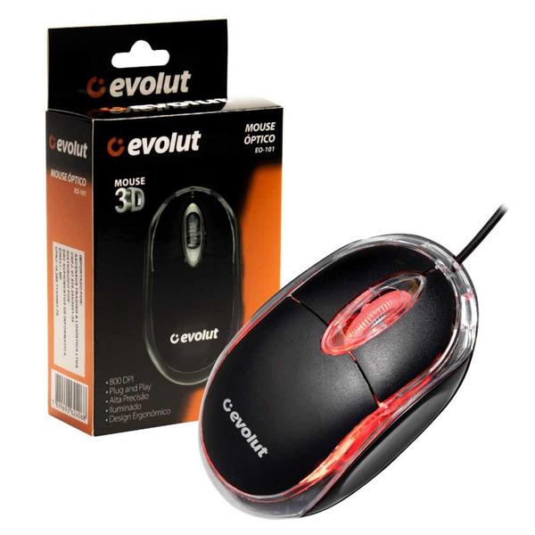 Imagem de Mouse USB Evolut EO-101 800dpi Preto