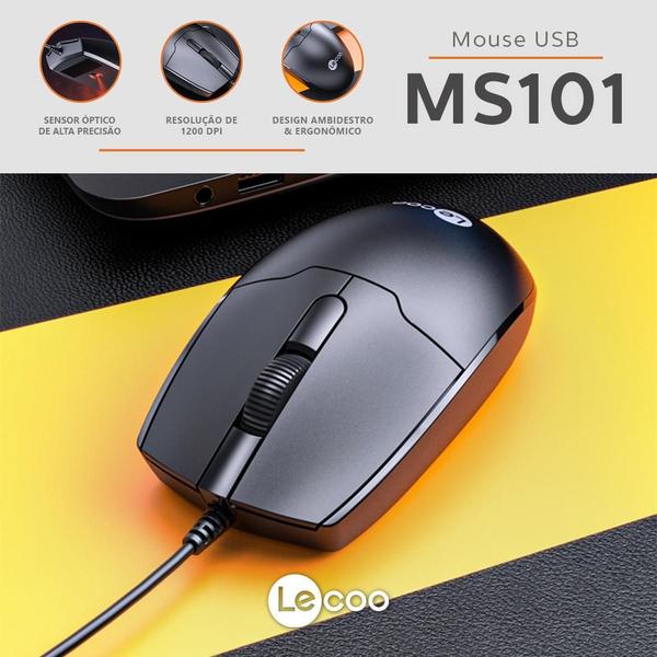 Imagem de Mouse USB Lecoo MS101 Preto 1200 DPI