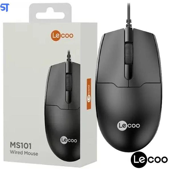 Imagem de Mouse Usb Lenovo Lecoo Ms101 Preto Ergonômico