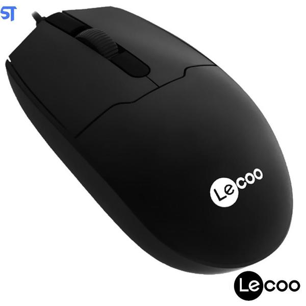 Imagem de Mouse Usb Lenovo Lecoo Ms101 Preto Ergonômico