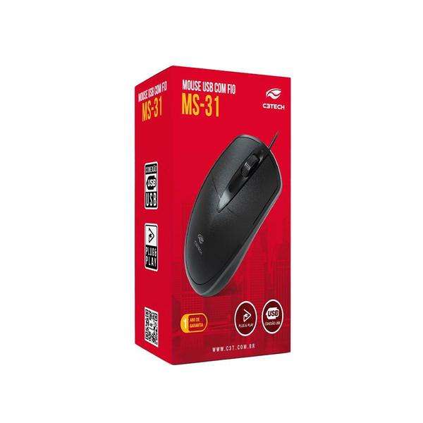 Imagem de Mouse usb ms-31bk preto c3t