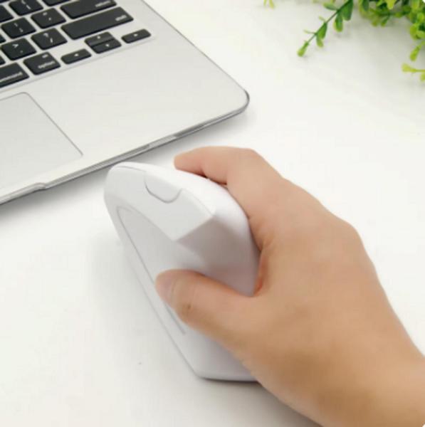 Imagem de Mouse Vertical Sem Fio Recarregável, 2.4G, Ergonômico, Vertical, 3 Níveis Ajustáveis de DPI